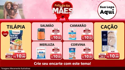 Modelo de TV para TV Horizontal com o tema Feliz Dia Das Mães para Peixaria
