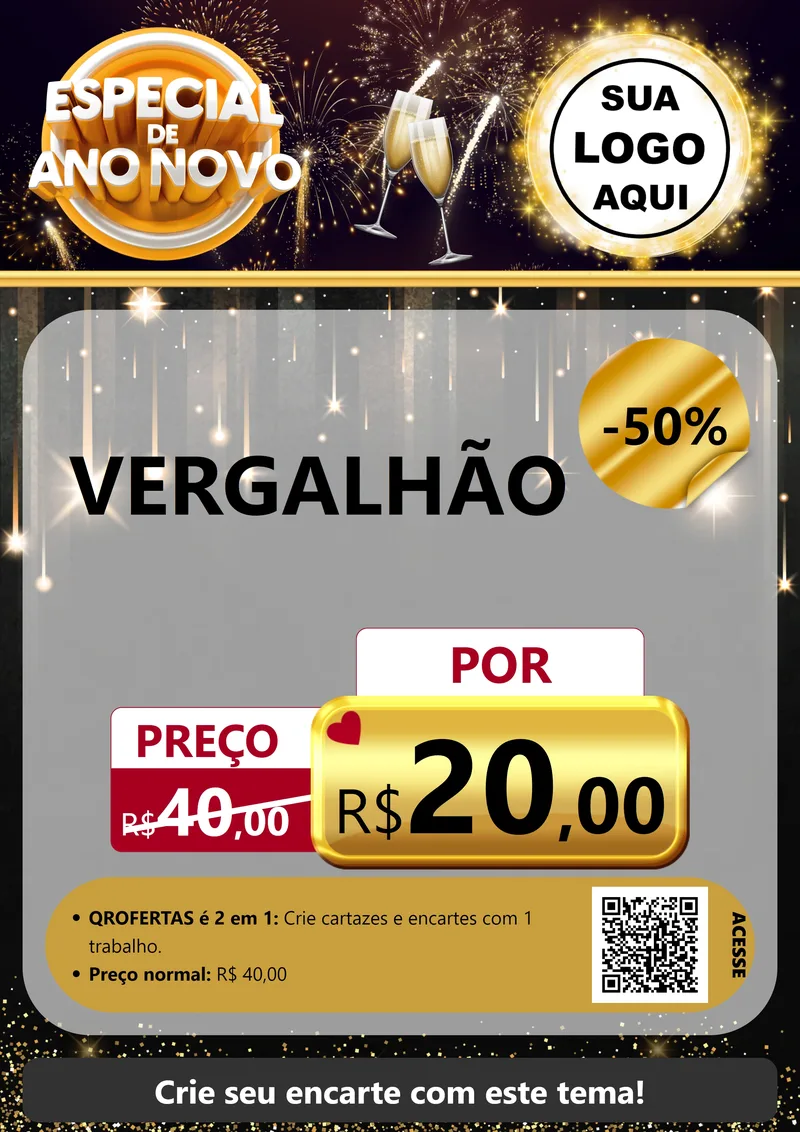 Modelo de Cartaz para Cartaz A4 Vertical com o tema Especial de Ano Novo para Ferragens