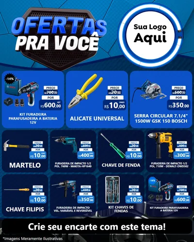 Modelo de Rede Social para Feed Instagram com o tema Ofertas Para Você - Auto e Motopeças para Maquinas e Ferramentas
