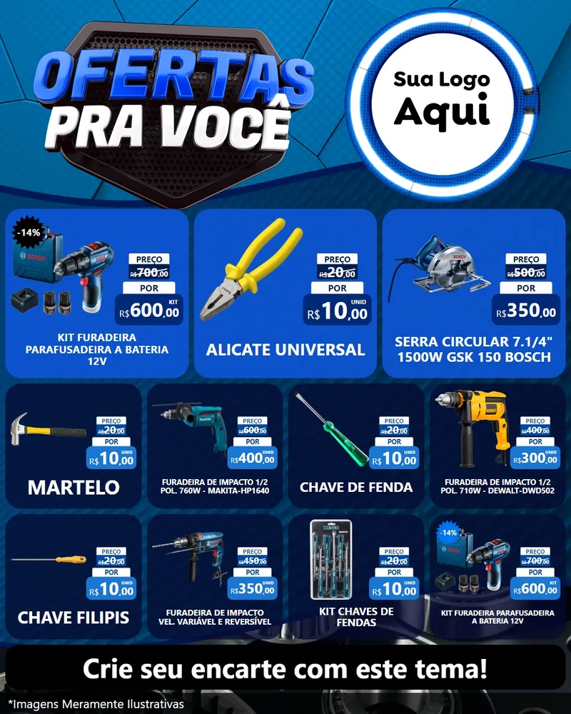 Modelo de Rede Social para Feed Instagram com o tema Ofertas Para Você - Auto e Motopeças para Maquinas e Ferramentas