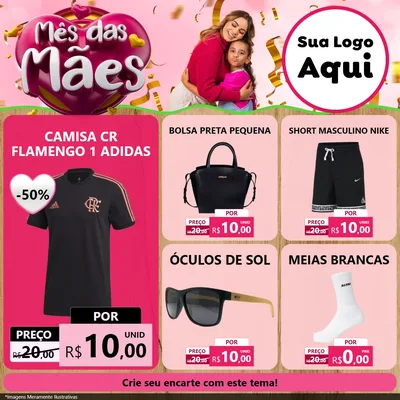 Modelo de Rede Social para Feed Facebook com o tema Mês das Mães para Roupas e acessórios