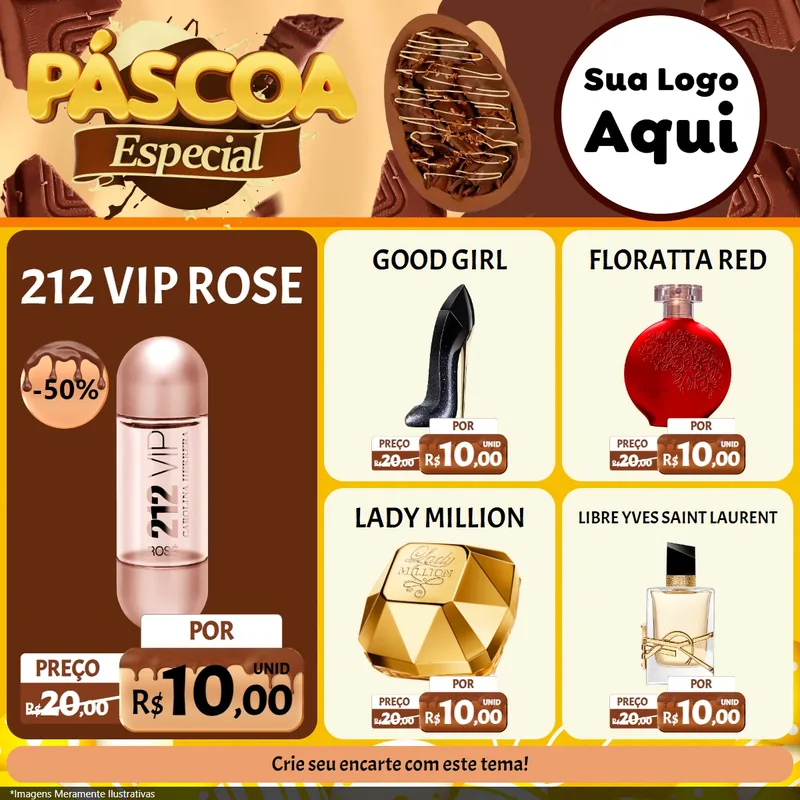 Modelo de Rede Social para Feed Facebook com o tema Páscoa Especial para Perfumes