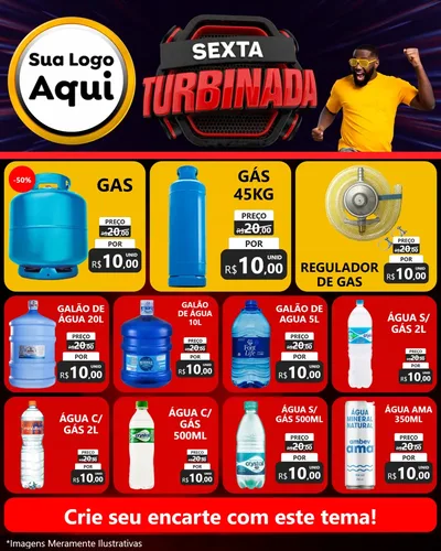 Modelo de Rede Social para Feed Instagram com o tema Sexta Turbinada para Água e gás