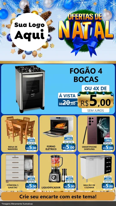 Modelo de Rede Social para Stories com o tema Ofertas de Natal para Móveis e Eletro