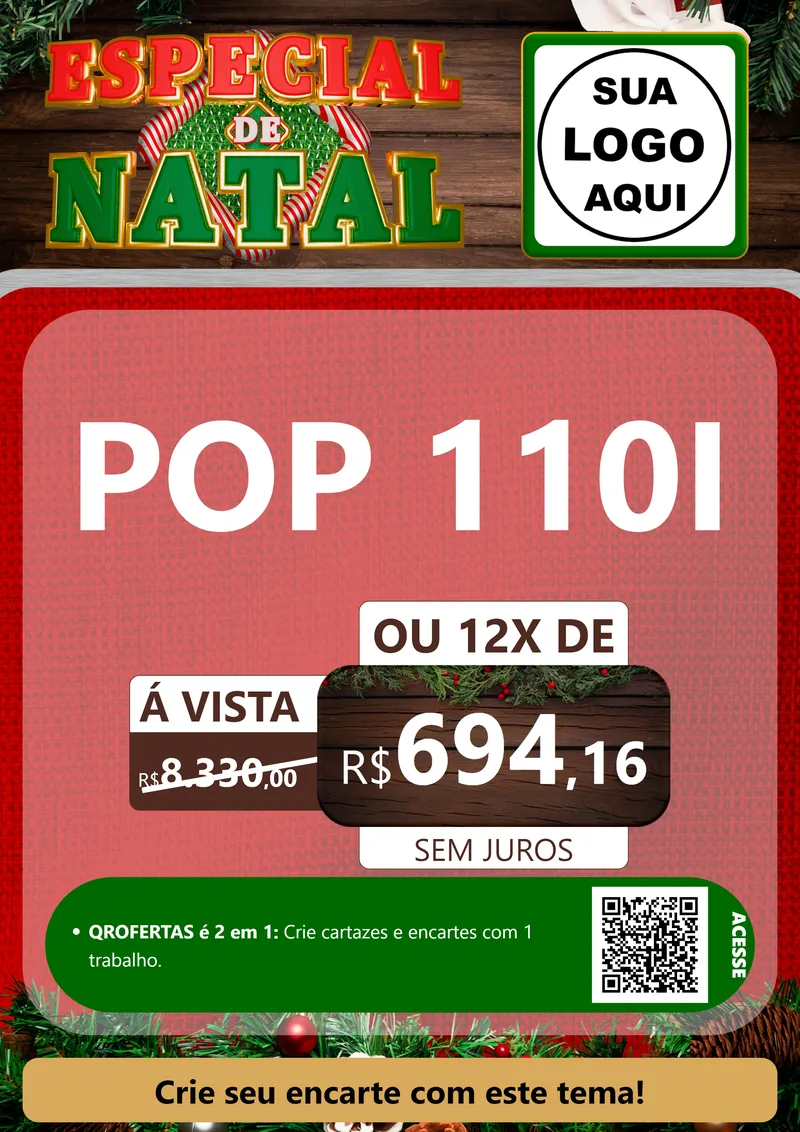 Modelo de Cartaz para Cartaz A4 Vertical com o tema Especial de Natal para Concessionaria de Motos