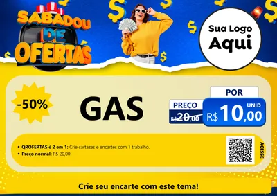Modelo de Cartaz para Cartaz A4 Horizontal com o tema Sabadou de Ofertas para Água e gás