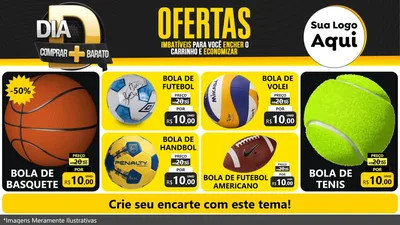 Modelo de TV para TV Horizontal com o tema Dia D Mais Economia para Artigos Esportivos
