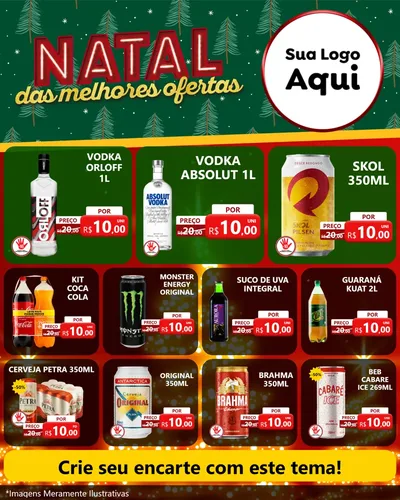 Modelo de Rede Social para Feed Instagram com o tema Natal das Melhores Ofertas para Distribuidora de bebidas