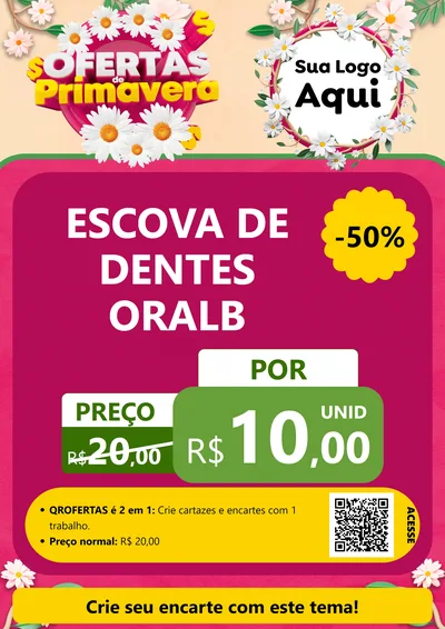Modelo de Cartaz para Cartaz A4 Vertical com o tema Ofertas de Primavera para Higiene Pessoal