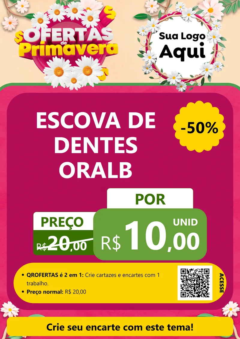 Modelo de Cartaz para Cartaz A4 Vertical com o tema Ofertas de Primavera para Higiene Pessoal