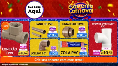 Modelo de TV para TV Horizontal com o tema Esquenta de Carnaval para Tubos e conexões