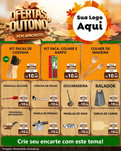 Modelo de Rede Social para Feed Instagram com o tema Ofertas de Outono - Vem, Aproveite! para Utilidades Domésticas