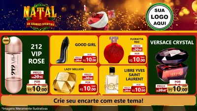 Modelo de TV para TV Horizontal com o tema Natal de Grandes Ofertas para Perfumes