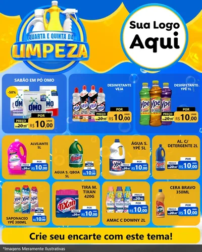 Modelo de Rede Social para Feed Instagram com o tema Quarta e Quinta da Limpeza para Produtos de Limpeza