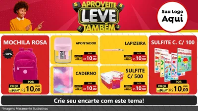 Modelo de TV para TV Horizontal com o tema Aproveite e Leve Também para Papelaria