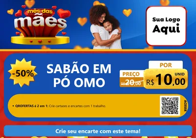 Modelo de Cartaz para Cartaz A4 Horizontal com o tema Mês das Mães para Produtos de Limpeza