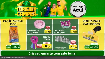 Modelo de TV para TV Horizontal com o tema Torcida Campeã - Copa para Pet Shop