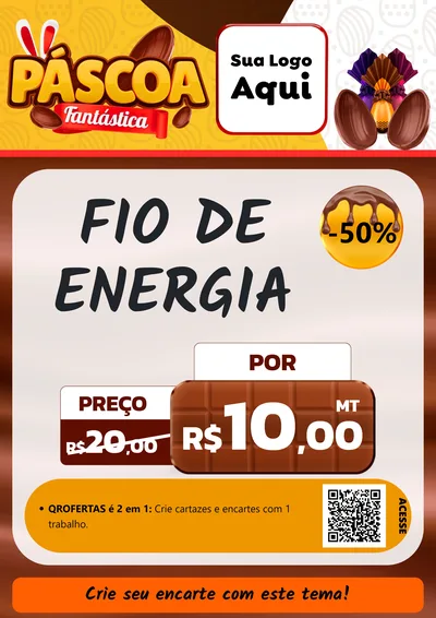 Modelo de Cartaz para Cartaz A4 Vertical com o tema Páscoa Fantástica para Materiais Elétricos