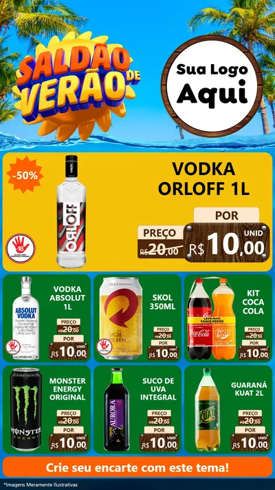 Modelo de Rede Social para Stories com o tema Saldão de Verão para Distribuidora de bebidas