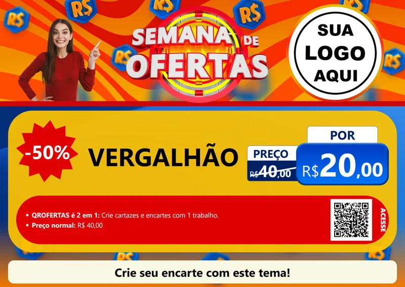 Modelo de Cartaz para Cartaz A4 Horizontal com o tema Semana de Ofertas para Ferragens