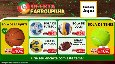 Modelo de TV para TV Horizontal com o tema Oferta Farroupilha para Artigos Esportivos