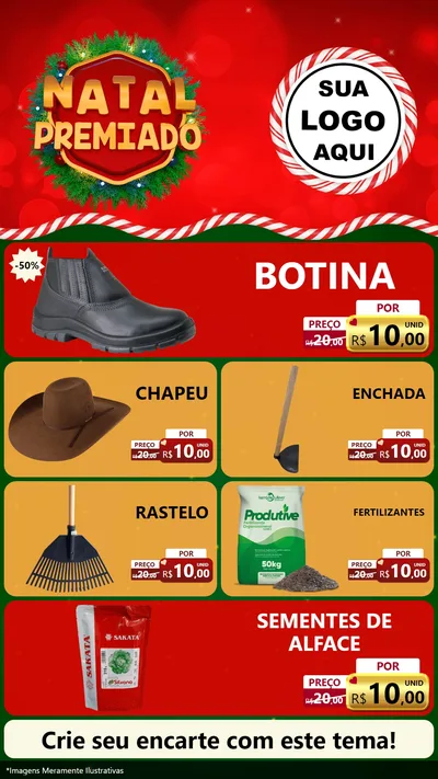 Modelo de TV para TV Vertical com o tema Natal Premiado para Agropecuária
