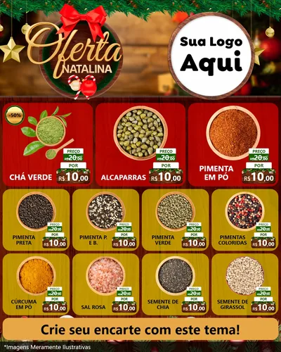 Modelo de Rede Social para Feed Instagram com o tema Ofertas Natalina para Produtos Naturais