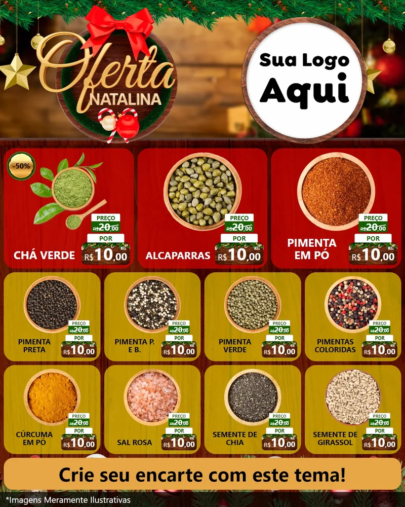 Modelo de Rede Social para Feed Instagram com o tema Ofertas Natalina para Produtos Naturais