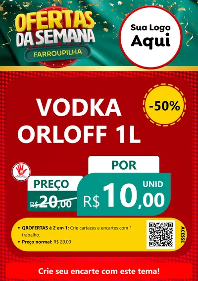Modelo de Cartaz para Cartaz A4 Vertical com o tema Ofertas da Semana Farroupilha para Distribuidora de bebidas