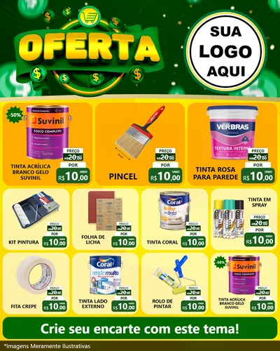 Modelo de Rede Social para Feed Instagram com o tema Oferta para Tintas e Ferramentas
