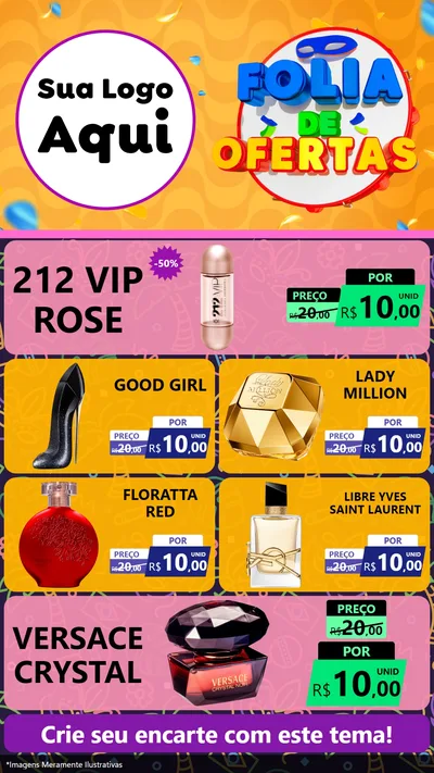 Modelo de TV para TV Vertical com o tema Folia de Ofertas para Perfumes