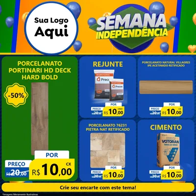 Modelo de Rede Social para Feed Facebook com o tema Semana da Independência para Pisos e revestimentos