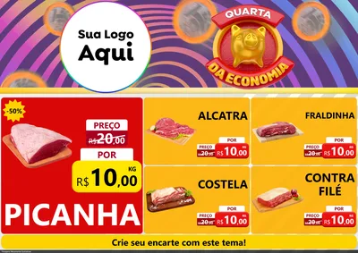 Modelo de Encarte para Encarte A4 Horizontal com o tema Quarta da Economia para Açougue