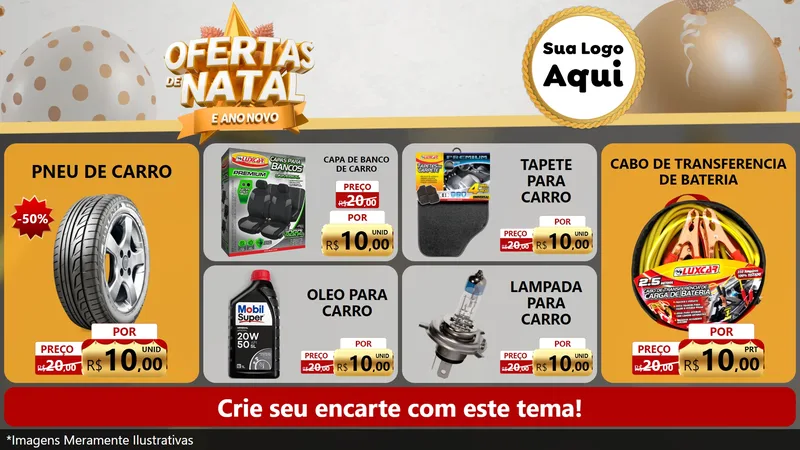 Modelo de TV para TV Horizontal com o tema Ofertas De Natal E Ano Novo para Auto peças