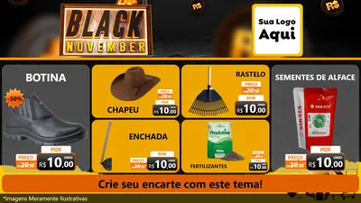 Modelo de TV para TV Horizontal com o tema Black November para Agropecuária