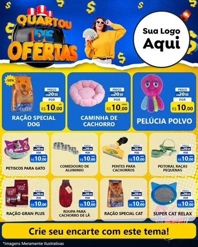 Modelo de Rede Social para Feed Instagram com o tema Quartou de Ofertas para Pet Shop