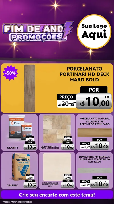 Modelo de Rede Social para Stories com o tema Fim de Ano Promoções para Pisos e revestimentos