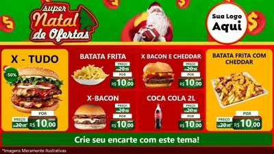Modelo de TV para TV Horizontal com o tema Super Natal de Ofertas para Hamburgueria