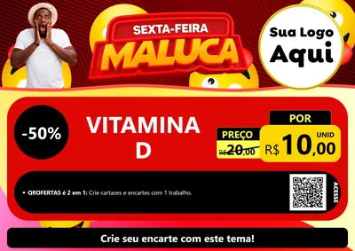 Modelo de Cartaz para Cartaz A4 Horizontal com o tema Sexta-feira Maluca para Farmácia