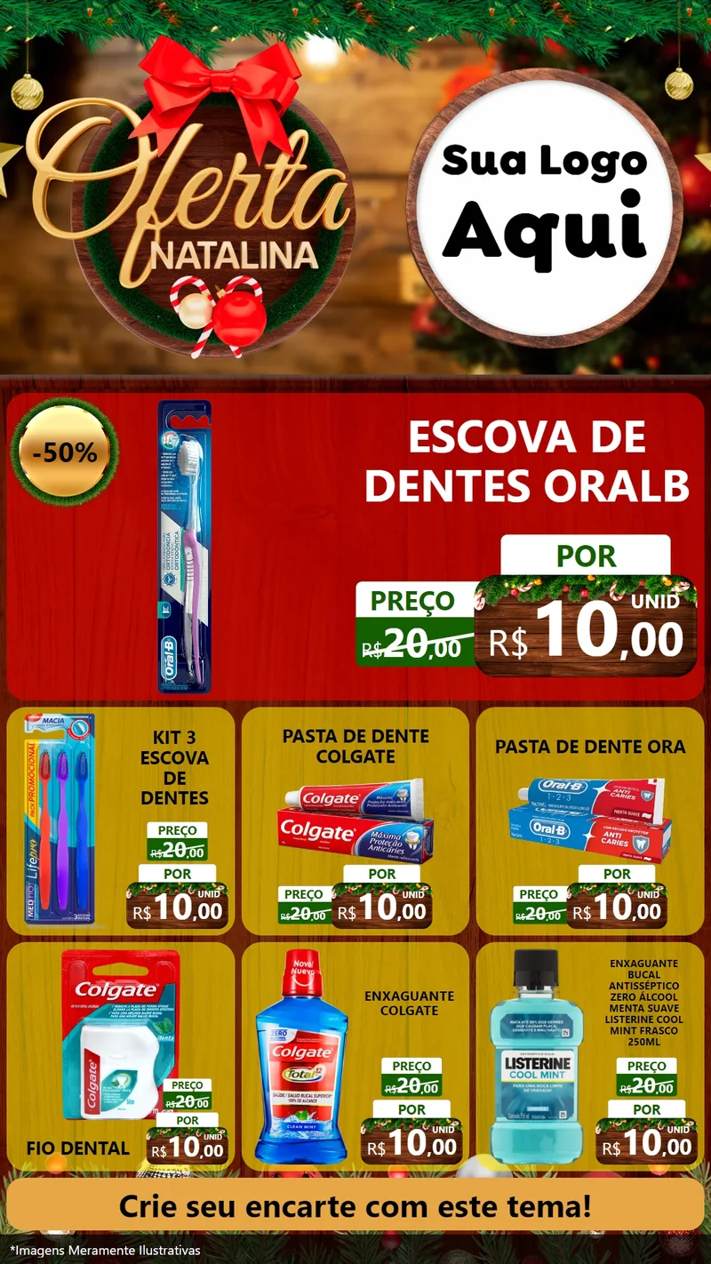 Modelo de Rede Social para Stories com o tema Ofertas Natalina para Higiene Pessoal