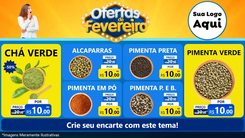 Modelo de TV para TV Horizontal com o tema Ofertas de Fevereiro para Produtos Naturais