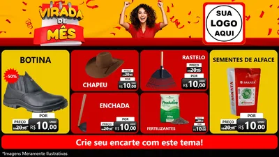 Modelo de TV para TV Horizontal com o tema Virada de Mês para Agropecuária