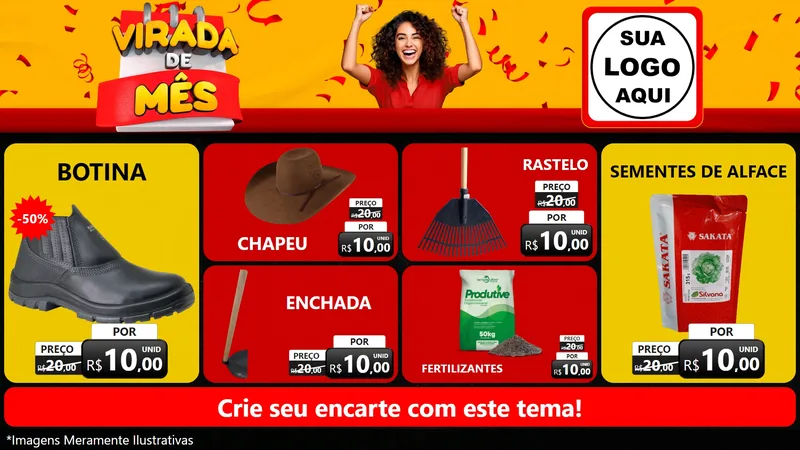Modelo de TV para TV Horizontal com o tema Virada de Mês para Agropecuária