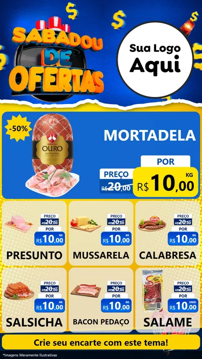 Modelo de Rede Social para Stories com o tema Sabadou de Ofertas para Frios e Laticínios