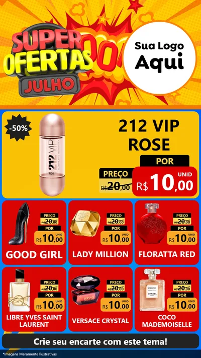 Modelo de Rede Social para Stories com o tema Super Ofertas Julho para Perfumes