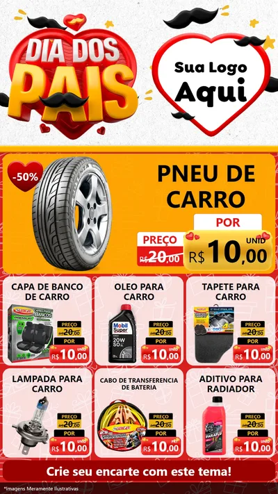 Modelo de Rede Social para Stories com o tema Dia dos Pais para Auto peças