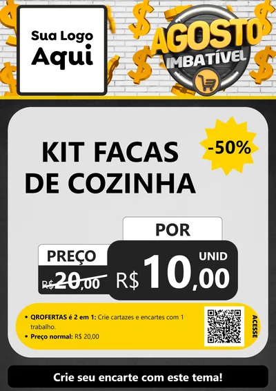 Modelo de Cartaz para Cartaz A4 Vertical com o tema Agosto imbatível para Utilidades Domésticas