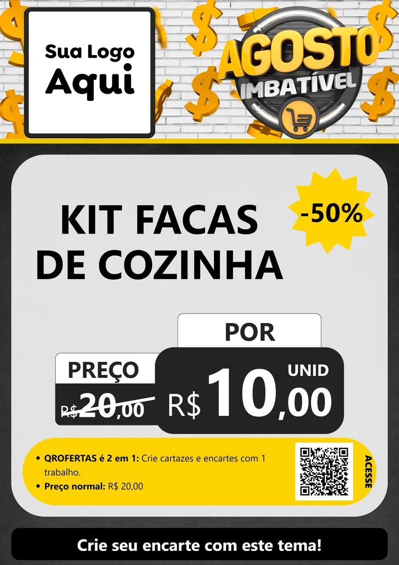 Modelo de Cartaz para Cartaz A4 Vertical com o tema Agosto imbatível para Utilidades Domésticas