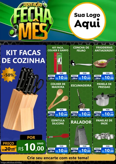 Modelo de Encarte para Encarte A4 Vertical com o tema Operação Fecha Mês para Utilidades Domésticas