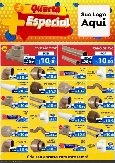 Modelo de Encarte para Encarte A4 Vertical com o tema Quarta Mais Especial para Tubos e conexões